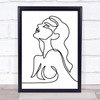 Black & White Line Art Nude Naked Lady Top Decorative Wall Art Print
