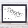 Black & White Line Art Mount Rushmore Decorative Wall Art Print