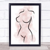 Watercolour Line Art Nude Female Body Decorative Wall Art Print