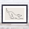 Block Colour Line Art Stretching Dog Decorative Wall Art Print