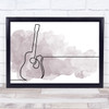 Watercolour Line Art Acoustic Guitar Decorative Wall Art Print