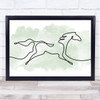Watercolour Line Art Horse Galloping Decorative Wall Art Print