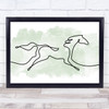 Watercolour Line Art Horse Galloping Decorative Wall Art Print