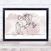 Watercolour Line Art Mother And Son Decorative Wall Art Print