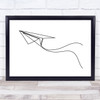 Black & White Line Art Paper Plane Decorative Wall Art Print