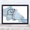 Watercolour Line Art Man Depressed Decorative Wall Art Print