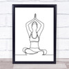 Black & White Line Art Yoga Pose Decorative Wall Art Print