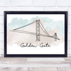 Watercolour Line Art Golden Gate Decorative Wall Art Print