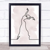 Watercolour Line Art Lady Dancer Decorative Wall Art Print