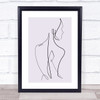 Block Colour Line Art Lady Back Decorative Wall Art Print