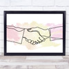 Watercolour Line Art Handshake Decorative Wall Art Print