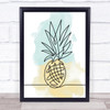 Watercolour Line Art Pineapple Decorative Wall Art Print