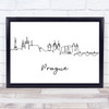 Black & White Line Art Prague Decorative Wall Art Print