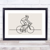 Block Colour Line Art Cyclist Decorative Wall Art Print