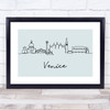 Block Colour Line Art Venice Decorative Wall Art Print