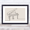 Block Colour Line Art Piano Decorative Wall Art Print