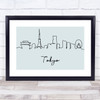 Block Colour Line Art Tokyo Decorative Wall Art Print