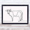 Black & White Line Art Cow Decorative Wall Art Print