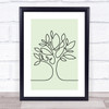 Block Colour Line Art Tree Decorative Wall Art Print