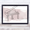 Watercolour Line Art Piano Decorative Wall Art Print