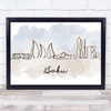 Watercolour Line Art Baku Decorative Wall Art Print