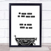 I Don't Want To Live Like This Typewriter Style Vampire Wall Art Print