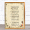 Dolly Parton It's All Wrong, But It's All Right Vintage Guitar Song Lyric Print