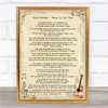 Chris Norman Peace In Our Time Vintage Guitar Song Lyric Print