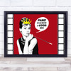 Audrey Hepburn Red Film Style Funky Wall Art Print