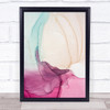 Pink Purple Green Cream Swirl Abstract Wall Art Print