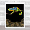 Chameleon Gold Flowers Wall Art Print