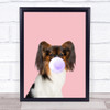 Continental Toy Spaniel Papillon Colour Dog Pink Purple Gum Wall Art Print