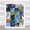 Jungle Leaves Small Various Colourful Squares Wall Art Print