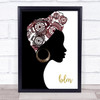 Black Lives Matter African Lady Silhouette & Scarf Wall Art Print