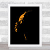 Black Lives Matter Golden Orange Silhouette Female Side View Wall Art Print