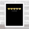 Black Lives Matter Hearts In A Row We Are All Equal Gold Hearts Wall Art Print
