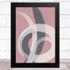 Grey & Taupe Pink Dusky Abstract Strokes Style 2 Wall Art Print