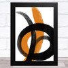 Black And Orange Abstract Strokes Style 2 Wall Art Print