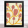 Hand Drawn Pink Abstract Trees Wall Art Print