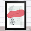 Pink Splat Leaf Abstract Wall Art Print