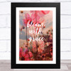 Floral Bloom With Grace Quote Wall Art Print