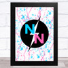 Norris Nuts YouTubers Blue & Pink Lightening Splatter Art Wall Art Print