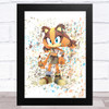 Sticks Sonic The Hedgehog Splatter Art Children's Kids Wall Art Print