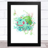 Bulbasaur Pokémon Splatter Art Children's Kids Wall Art Print