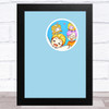 Lankybox Justin & Adam Blue Children's Kids Wall Art Print