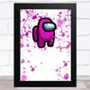 Among Us Pink Splatter Art Children's Kids Wall Art Print