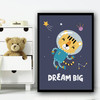 Astronaut Space Tiger Children's Kids Wall Art Print