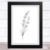 Simple Black Thistle Flower Home Wall Art Print