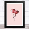 Two Hearts With Love String Home Wall Art Print