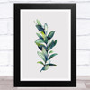 Branch With Berries Taupe Home Wall Art Print